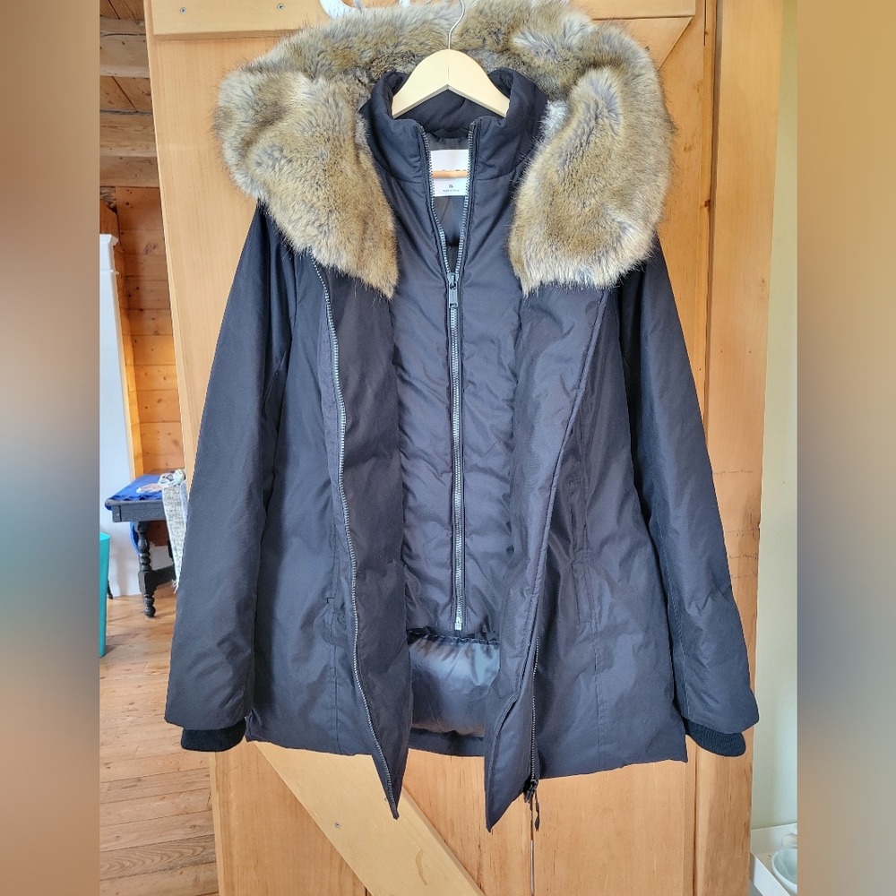 Babaton By Aritzia Chamonix Faux Fur Winter Parka Coat Jacket